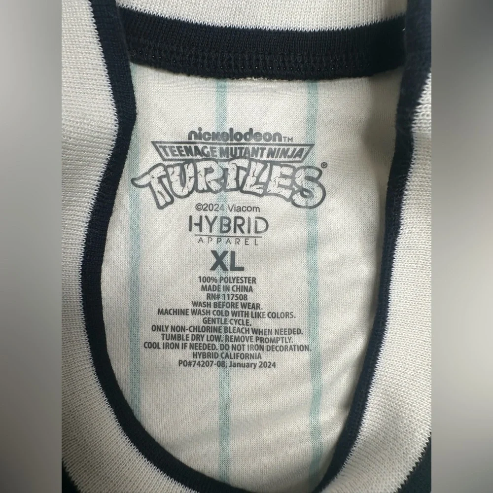 Teenage Mutant Ninja Turtles Boys Size XL Baseball Jersey Shirt and Shorts 1989